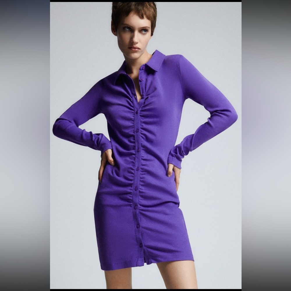 Zara runched dress - small